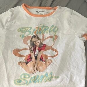 Britney Spears White Graphic Kids T-Shirt